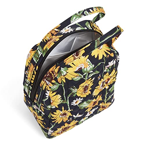 Vera Bradley Campus Backpacks, Black-Recycled Cotton withVera Bradley Bunch Lunch Bag, Sunflowers-Recycled Cotton