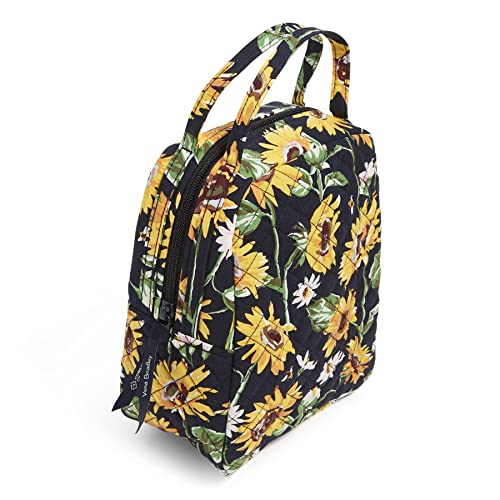 Vera Bradley Campus Backpacks, Black-Recycled Cotton withVera Bradley Bunch Lunch Bag, Sunflowers-Recycled Cotton