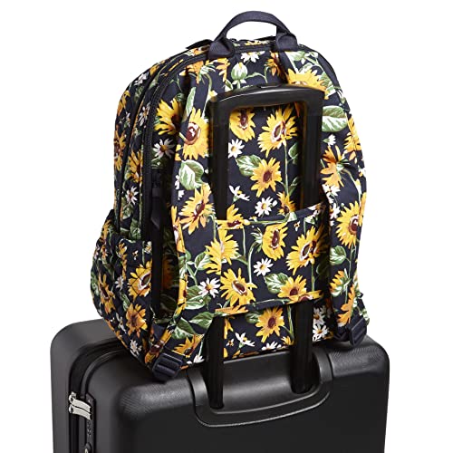 Vera Bradley Campus Backpacks, Black-Recycled Cotton withVera Bradley Bunch Lunch Bag, Sunflowers-Recycled Cotton