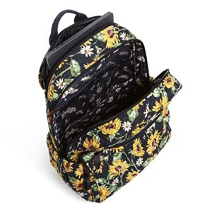 Vera Bradley Campus Backpacks, Black-Recycled Cotton withVera Bradley Bunch Lunch Bag, Sunflowers-Recycled Cotton