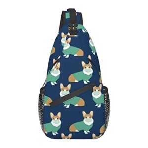 chest pack corgi in operating room dog unisex shoulder bag for travel hiking gym sport outdoor