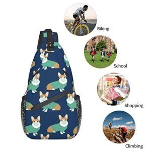 Chest Pack Corgi In Operating Room Dog Unisex Shoulder Bag For Travel Hiking Gym Sport Outdoor