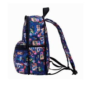 LeSportsac Sunlit Stroll Basic Backpack/Rucksack, Style 7812/Color E436, Vibrant & Artsy Illustrations of Charming & Exotic Destinations/Vignettes, Colorful Mosaic Art Tile Accent