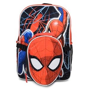 Marvel Shop Spiderman Backpack With Lunch Box For Boys ~ 5 Pc Bundle With 16 Inch Spiderman School Bag For Kids, Spiderman Lunch Bag, Stickers, And More | Spiderman School Supplies