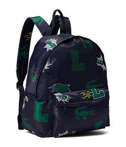 lacoste iconic heroes graphic print backpack, marine 166 croc allover