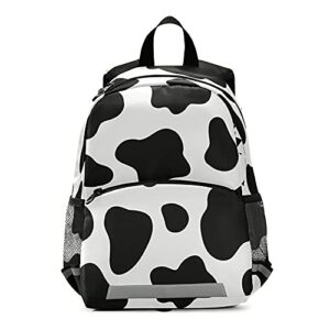 black cow printed kids backpack for toddlers, kid’s backpack for boys girls, kindergarten preschool nursery travel bag