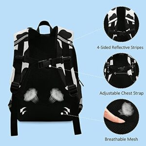 Black Cow Printed Kids Backpack for Toddlers, Kid's Backpack for Boys Girls, Kindergarten Preschool Nursery Travel Bag