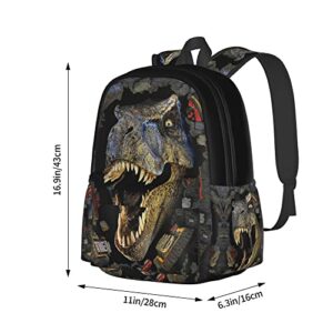 T-rex Dinosaur Backpack 3d Casual Light Weight Bookbags for girls boys Teens