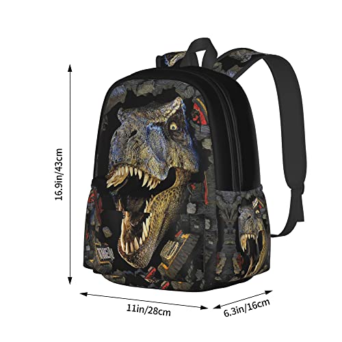 T-rex Dinosaur Backpack 3d Casual Light Weight Bookbags for girls boys Teens