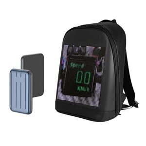 crelander led laptop backpack dynamic storage bag with 5000mah wireless power bank