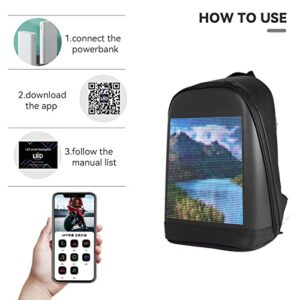 Crelander LED Laptop Backpack Dynamic Storage Bag with 5000mah Wireless Power Bank