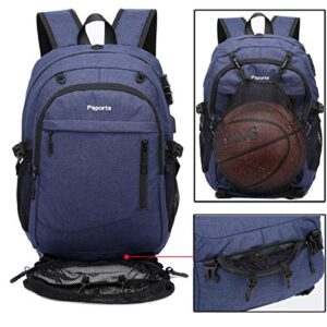 Gudui College Laptop Backpack School Student Bookbag USB Basketball Backpack With Lock