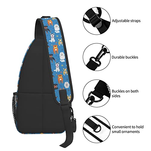 Funny Cute Dog Paw Sling Bag Chest Shoulder Backpack Fanny Pack Crossbody Bags for Men Women One Size