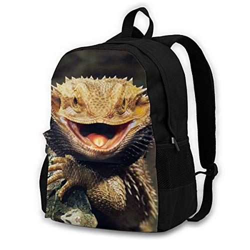 Bearded Dragon Laptop Backpack Durable Lightweight School Bookbag Casual Daypack Travel Hiking Camping College