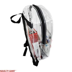 Transparent Security Clear Backpack Sports Events Bag w/ Black Trim