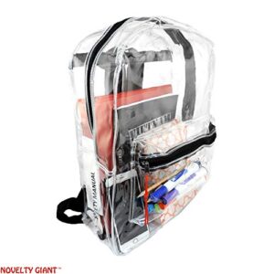 Transparent Security Clear Backpack Sports Events Bag w/ Black Trim