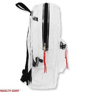 Transparent Security Clear Backpack Sports Events Bag w/ Black Trim