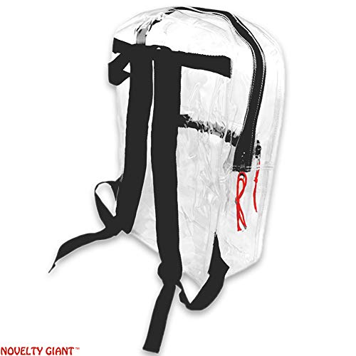 Transparent Security Clear Backpack Sports Events Bag w/ Black Trim