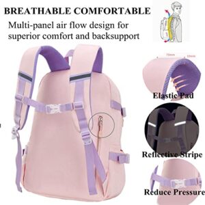 SUNNY SHOP School Backpacks for Girls Waterproof Backpack Kawaii Cute Kids Backpack Elementary School Bookbag Pink