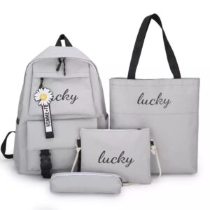 4-piece backpack set and lunch box .