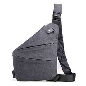 punck unisex 2023 new personal flex bag, waterproof anti-thief slim sling bag, shoulder crossbody bag chest bag for outdoor (grey, for right shoulder)