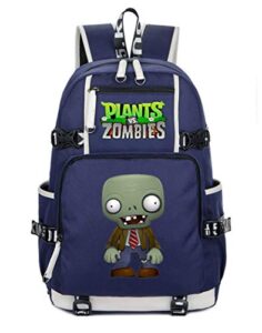 wanhongyue plants vs. zombies game backpack student schoolbag laptop book bag casual dayback blue 2,one size