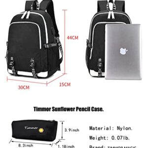 TIMMOR MAGIC Anime Jujutsu Backpack with USB Charging Port, School Bookbags for Women Men. (Black1) One Size