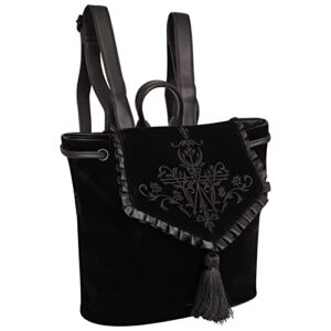 ro rox velvet backpack ornate gothic frill tassel faux leather embroidery