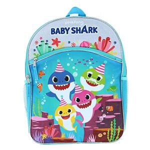 4 baby shark 16″ large 2 pocket backpack