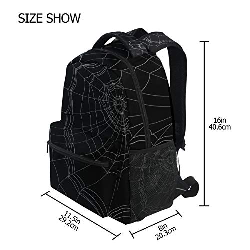 olmopp Stylish Backpack with Goth Spider Web Print, Lightweight School College Travel Bags, Chunbb 16" x 11.5" x 8"…