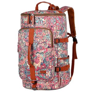 women multicolor duffle-backpack hybrid weekender travel duffel bag gym bag laptop backpack for women hb-26 (hs)