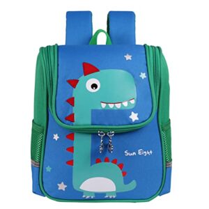 dnshan toddler backpacks for boys, 11 inch ultra-light preschool bookbag for little kids, 1-4 years old, dinosaur