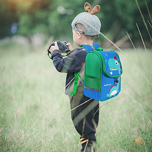 DNSHAN Toddler Backpacks for Boys, 11 Inch Ultra-light Preschool Bookbag for Little Kids, 1-4 Years Old, Dinosaur