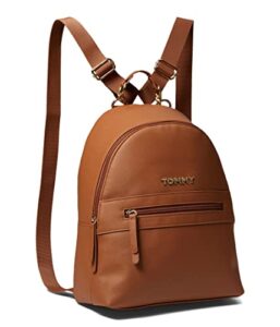 tommy hilfiger kendall ii medium dome backpack saffiano pvc cognac one size