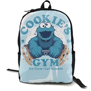 tondgs cookie-monster women pure cottonbackpack daypack bookbag laptop school bag black one size