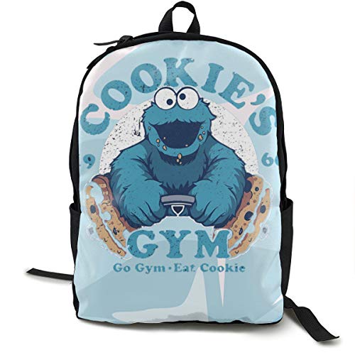 Tondgs Cookie-Monster Women Pure CottonBackpack Daypack Bookbag Laptop School Bag Black One Size