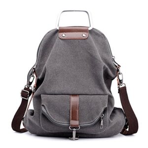 cute backpack purse for women small canvas backpack for women school college bookbag travel laptop bag shoulder handbags rucksack lightweight grey