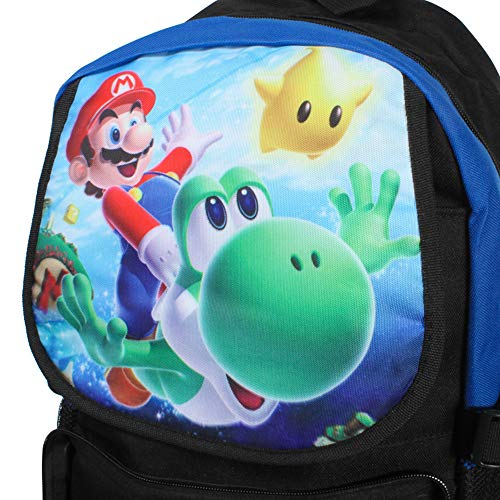 ASLNSONG Anime Backpack Super Mario Cartoon 18.8L School Bag Rucksack for Teens (B)