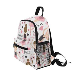 Cute Ballerina Backpack for School Bookbag Backpack Upgraded Small Travel Backpack(906b)