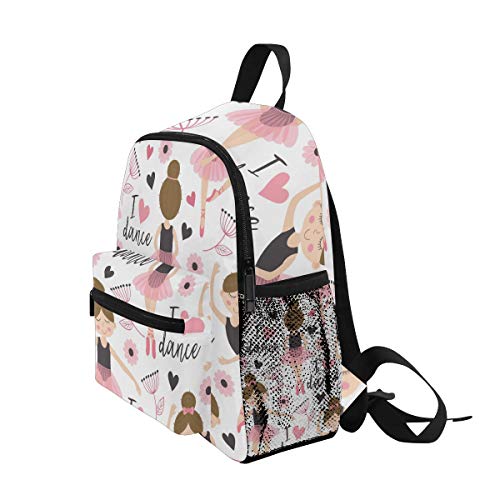 Cute Ballerina Backpack for School Bookbag Backpack Upgraded Small Travel Backpack(906b)