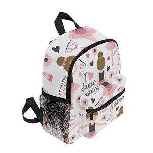 Cute Ballerina Backpack for School Bookbag Backpack Upgraded Small Travel Backpack(906b)