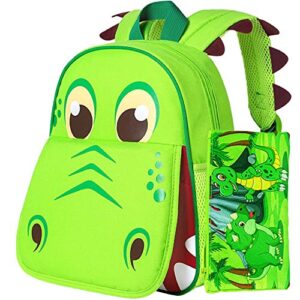 dinosaur backpack for boys, 12″ toddler preschool kids bookbag, cute animal kindergarten schoolbag