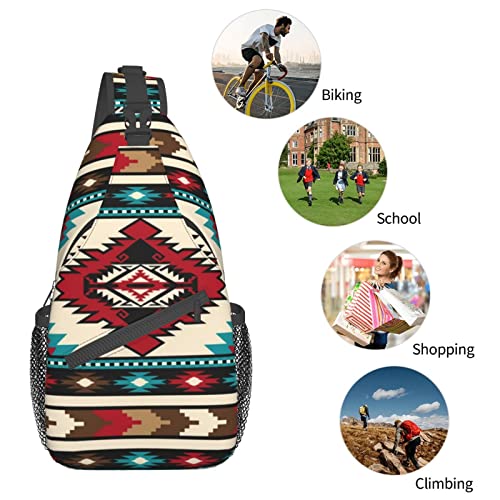 ROSIHODE Cute Native American Sling Backpack Casual Indian Chest Bags Crossbody Travel Hiking Daypack For Women Men