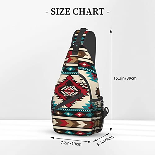 ROSIHODE Cute Native American Sling Backpack Casual Indian Chest Bags Crossbody Travel Hiking Daypack For Women Men