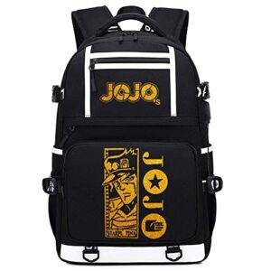 jojo’s bizarre adventure gold print school bagpack travel backpack oxford school bags for teenage girls anime bookbag(8)