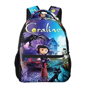 hellomercuy casual daypack cora merchandise lightweight backpacks water resistant school bags for girls boys large capacity, black1, one size
