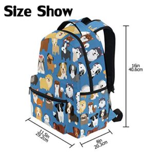 Wamika Funny Cartoon Dog Paw Backpack Bookbags Daypack School Supplies for Students Girls Boys,Cute Puppy Animal Flowers Laptop Bookbag Shoulder Bag Travel Sports for Men Women