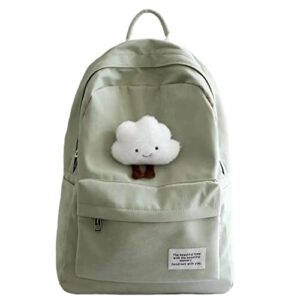girl cute backpack large capacity aesthetic for teen vintage laptop bookbag back to school kawaii bag (green)