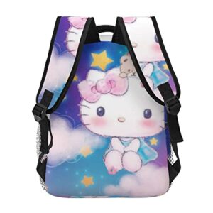 Cartoon Cat Backpack Laptop Bag Casual Travel Daypack for Women Girl