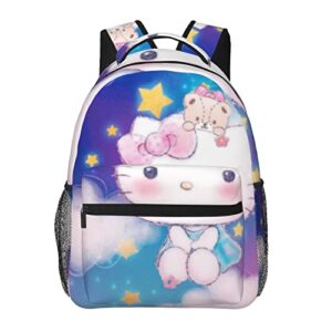 Cartoon Cat Backpack Laptop Bag Casual Travel Daypack for Women Girl